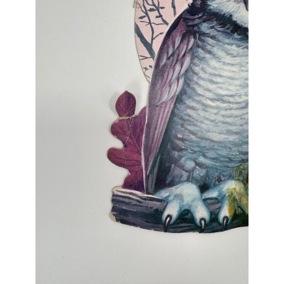 Vintage Halloween Die-Cut | Owl On Branch | 1980s Decoration - Made in USA - Picture 2 of 11